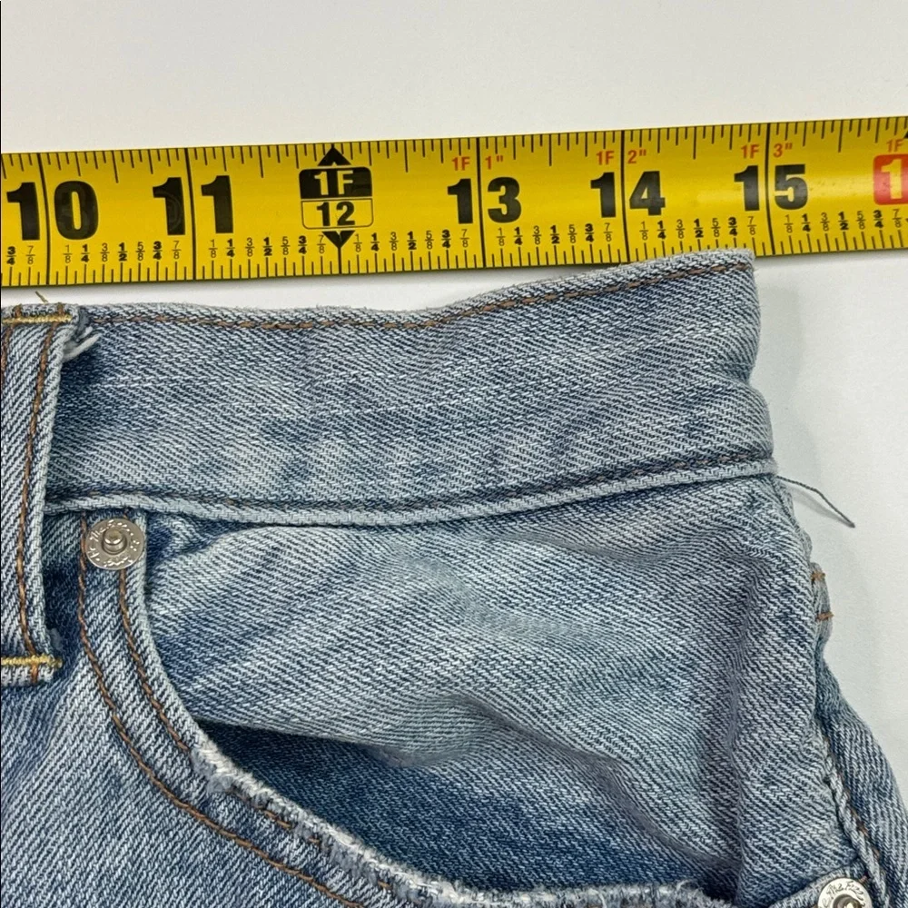 We The Free Distressed Mid Rise Button Fly Denim Shorts Size 29